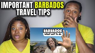 🇧🇧 DON'T DO THIS IN BARBADOS! American Couple Reacts "IMPORTANT Do's & Dont's of Barbados Travel"