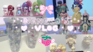 vlog 🦭 他人の態度に心が左右されてしまうHSPの日常 🦭 サンリオハウス購入品/ガチャグッズをデスク周りに飾る/麻辣湯と火鍋の食べ放題 🦭