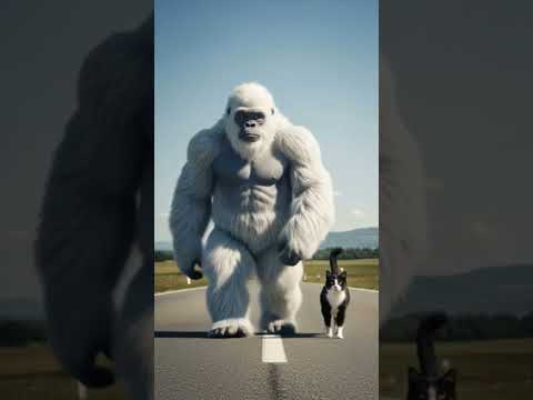 Thumbnail for Yeti and cat walking #animation #funnykid #yeti #cat #DreamScreenAi