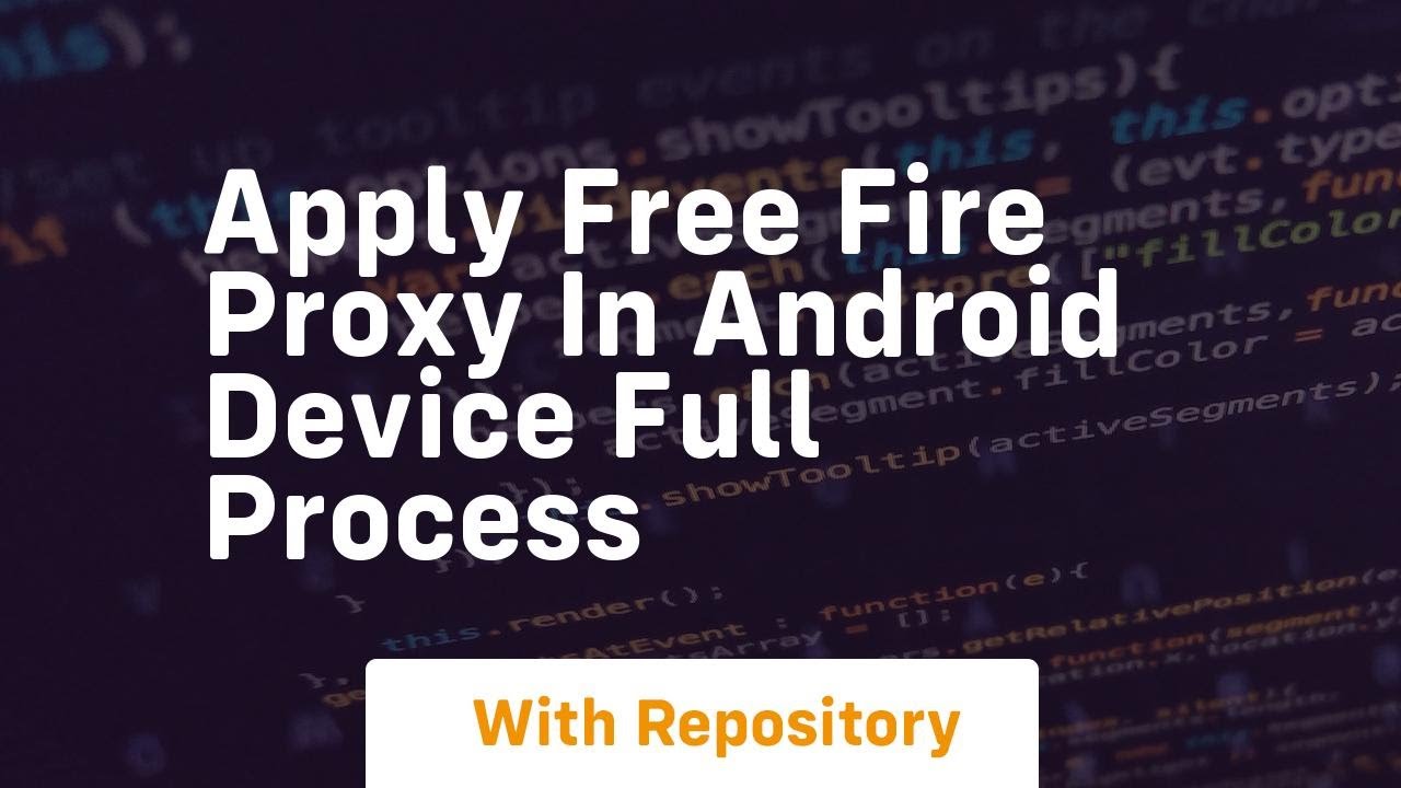 Apply free fire proxy in android device full process