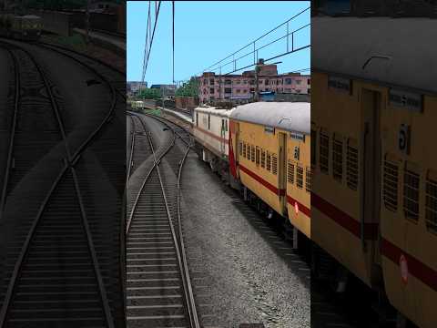 Two train close call accident at curve tracks 😱 Train Simulator #train #railroad #shorts