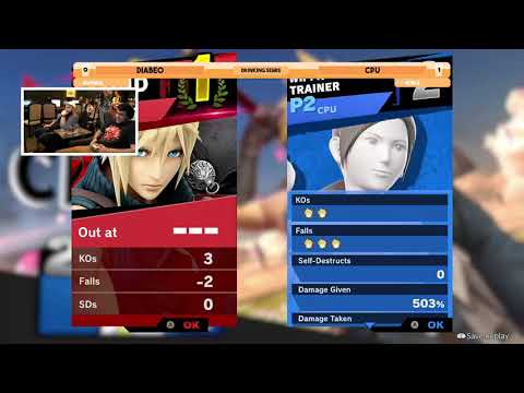 Smashing Barrels 2nd Sip Drinking Semis — Diabeo (Ridley/Cloud) vs CPU (Wii Fit)