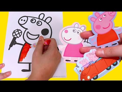 Speed Coloring Peppa Pig Activity Pages! Family Fun Activities for Kids 💖 Sniffycat Video