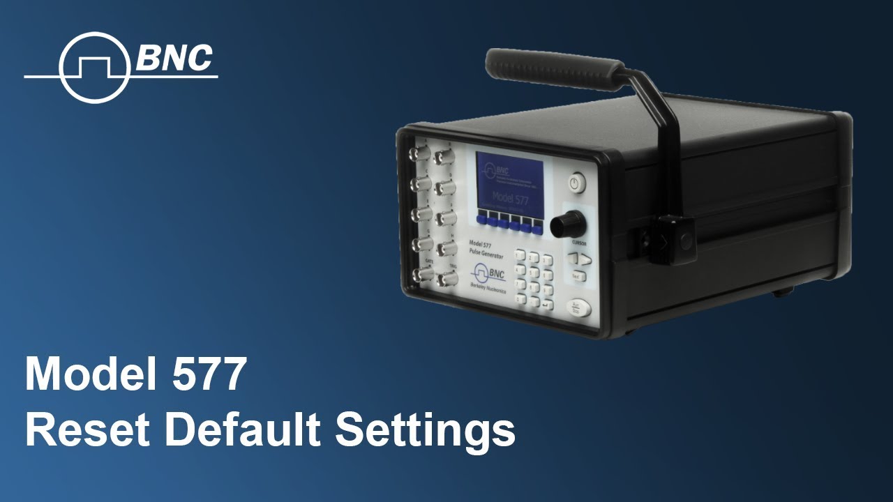 BNC 577 Recall Default Settings