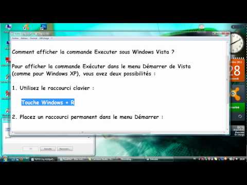 comment afficher executer dans menu demarrer