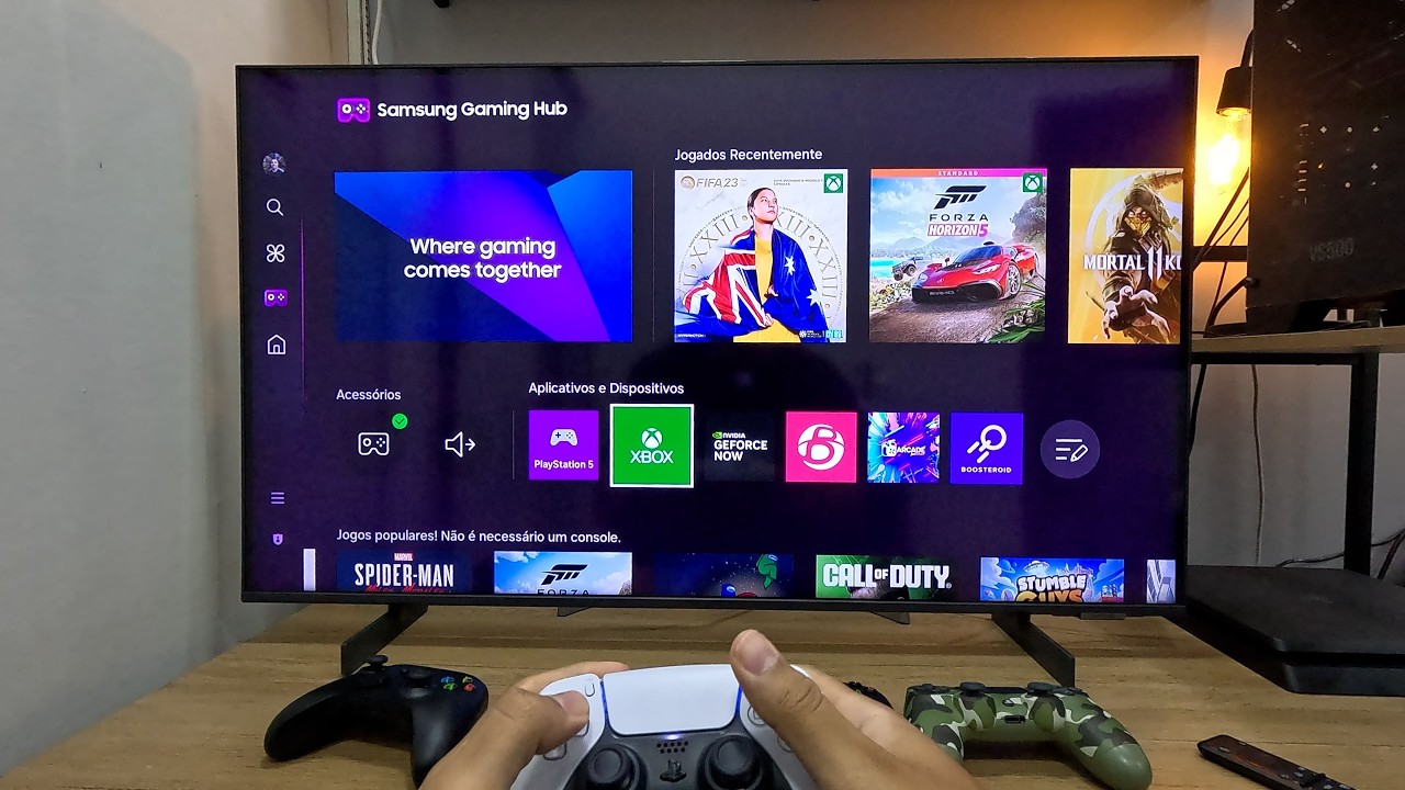 TESTEI o XBOX GAME PASS na TV SAMSUNG DU8000 - POV
