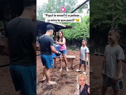 “Papá le enseñó a pelear… ¡y mira lo que pasó!”😮💕 #Niños #PapáEHijo #Familia #MomentosFamiliares