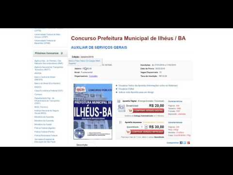 Concurso da Prefeitura Municipal de Ilhéus BA para Auxiliar de Serviços Gerais
