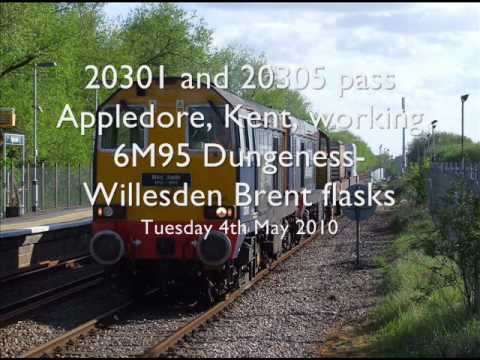 20301 and 20305 working 6M95 pass Appledore, 04/05/10