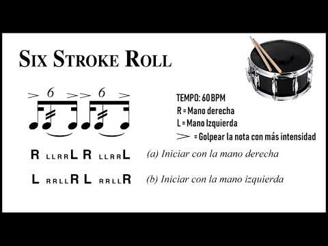 8. Six Stroke Roll – 40 RUDIMENTOS | Clases de Batería (FULL AUDIO )