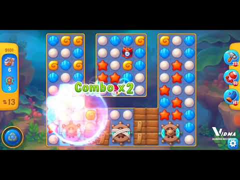 Fishdom. 9101 level no boosters and diamonds. 18 moves