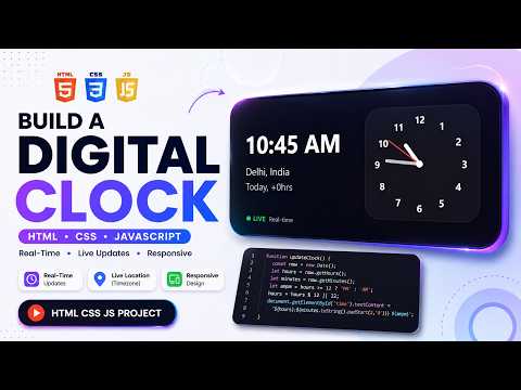 Building An Analog Clock With Html Css And Javascript Diy Web Development Tutorial Htmltutorial
