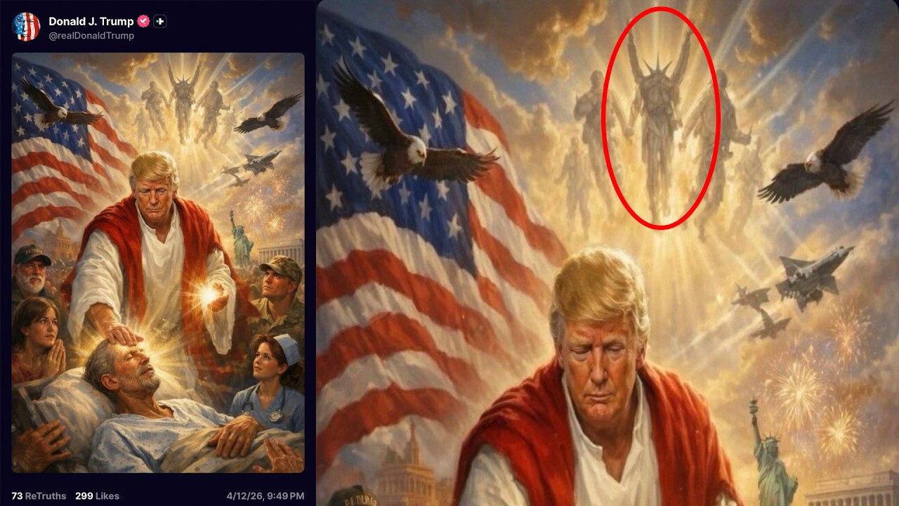 LA EXTRAÑA IMAGEN DE TRUMP COMO JESUCRISTO OCULTA UN SINIESTRO MENSAJE