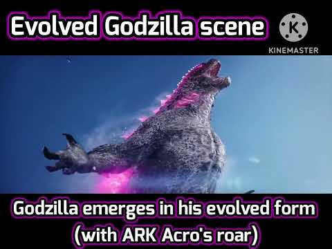 Godzilla emerges in his evolved form (with ARK Acrocanthosaurus' roar)