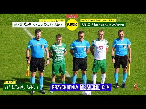 tv.nsk.pl [LIVE] MKS Świt Nowy Dwór Maz. - MKS Mławianka Mława 3:0 (2:0) 2024-05-03 16:00 3LIGA1-28