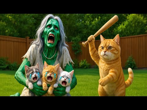 Zombie Granny Attacks Kittens at Night 🙀 Mama Cat Takes Action ❤️ Heartwarming Story Collection #cat