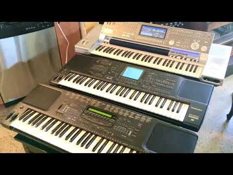 Kris Nicholson shows his 3 Technics Arranger Workstations KN-1200 KN-2000 KN-7000