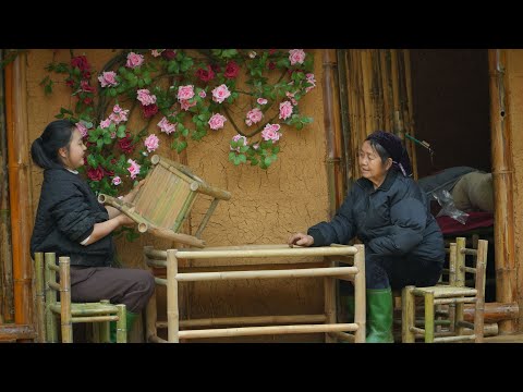 These simple, rustic armchairs are crafted with dedication by May's skilled hands.