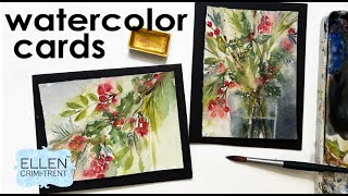 Fun and EASY watercolor Christmas cards!