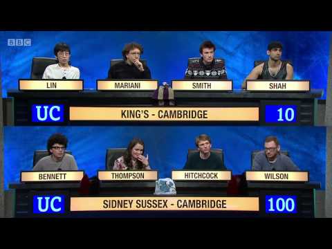 University Challenge S45E09 King's - Cambridge vs Sidney Sussex - Cambridge