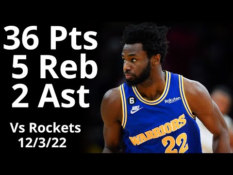 Andrew Wiggins 36 Pts 5 Reb 2 Ast vs Rockets Highlights