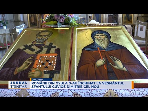 Românii din Gyula s-au închinat la veșmântul Sfântului Cuvios Dimitrie cel Nou