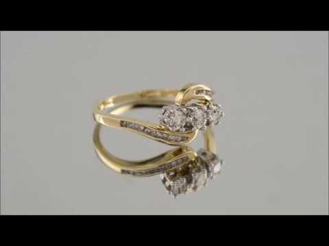 9ct Gold 1/2ct Diamond Trilogy Twist Ring - D5916