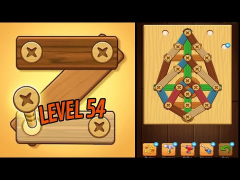 🏅 SCREW PUZZLE: Wood Nut & Bolt 🤪 Level 54 🧩 Gameplay Walkthrough