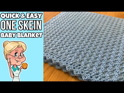 QUICK & EASY CROCHET  -  ONE SKEIN BABY BLANKET -  #MakeitPremier  - One Row Repeat