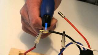 How to solder a bullet connector with a torch or lighter.