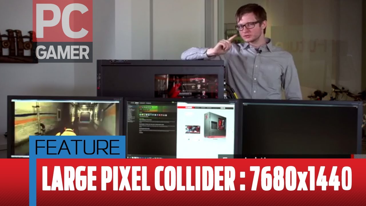 7680x1440! The monitors of the Large Pixel Collider - YouTube