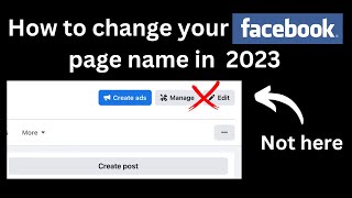 How to change your facebook page name in 2023