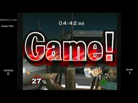 MMOM151 SSBM - GWM420 (Fox) vs. Shuffle (Sheik, ICs) - Melee WR3