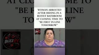 She hid in a buffet overnight for first place in line 😳🍽️ #shorts #hid #trending #funny #Viral 