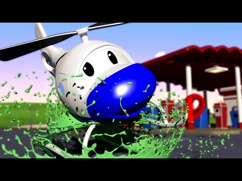 Tom der Abschleppwagen -  Hector der der Helikopter läßt ein paar Farbeimer fallen und stürtzt ab