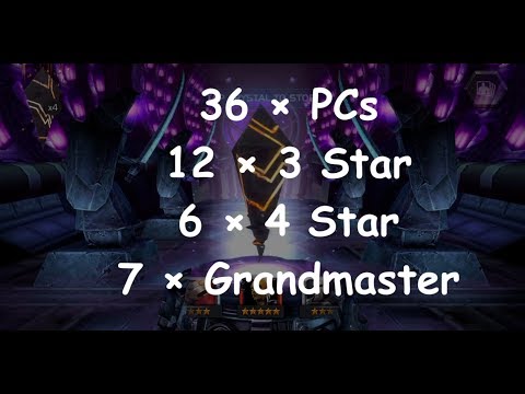 7 Grandmaster - 6 Four Star - 12 Three Star & 36 PCs - Crystal Opening