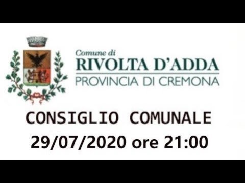 Consiglio Comunale - mercoledì 29 luglio 2020 ore 21:00