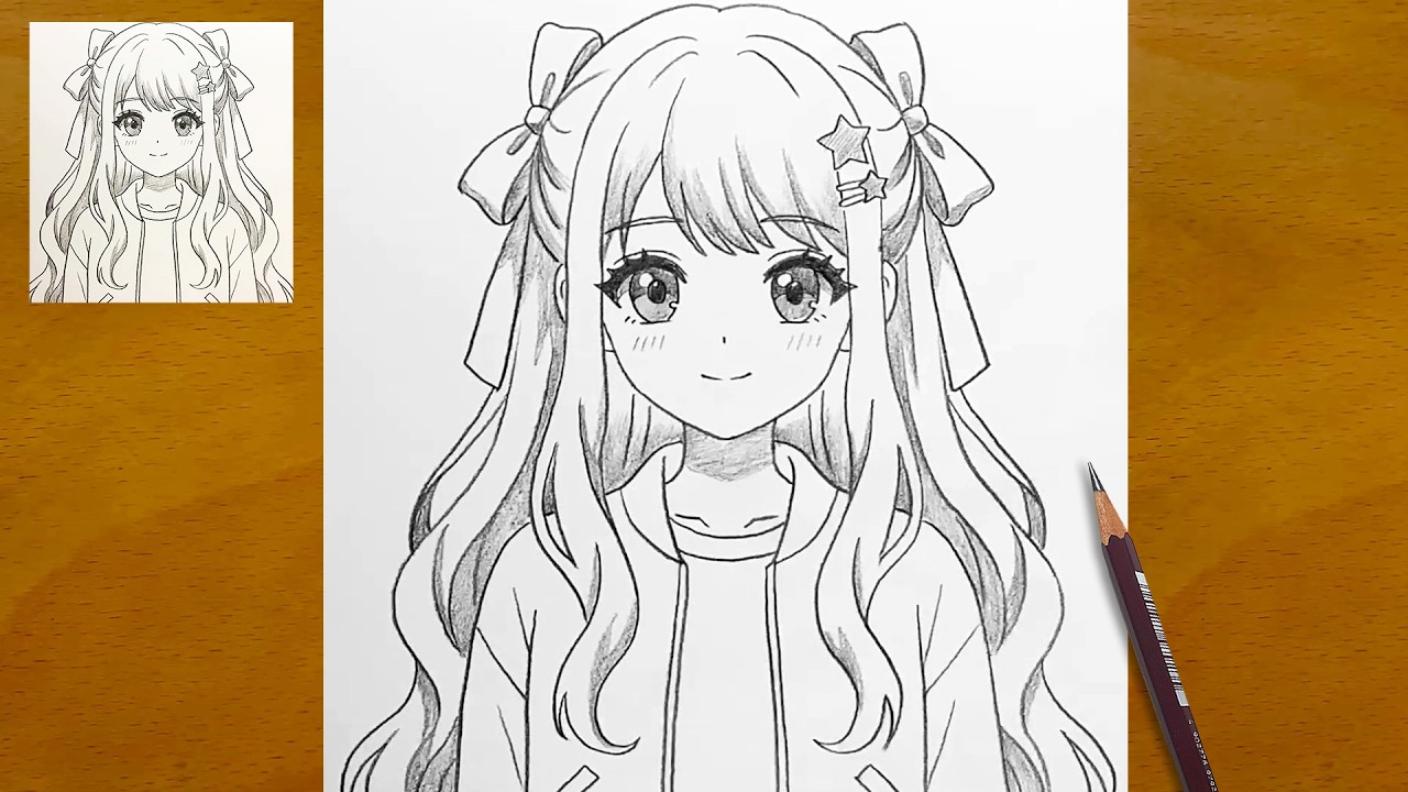 Drawing a Beautiful Anime Girl with Bows 🎀 | Pencil Art Guide