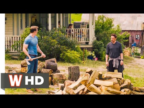 Tony Stark & Steve Rogers Chopping Wood Scene In Hindi - Avengers: Age of Ultron (2015)