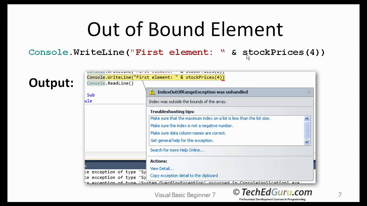 VB Beginner 6 - Arrays