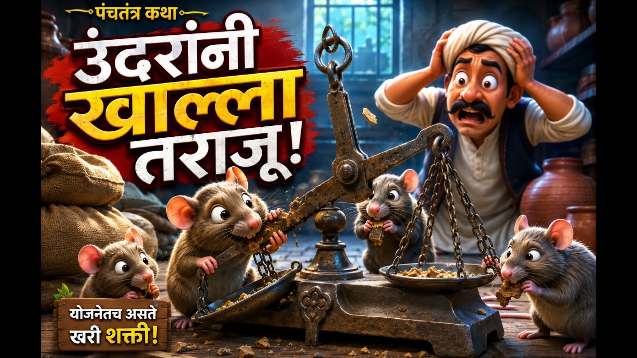 उंदरांनी खाल्ला तराजू! | 10 | पंचतंत्र कथा | बुद्धिमान व्यापाऱ्याची भन्नाट युक्ती | Marathi Cartoon