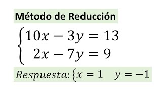 Resolucion de sistemas de ecuaciones - metodo de reduccion ejemplo 03
