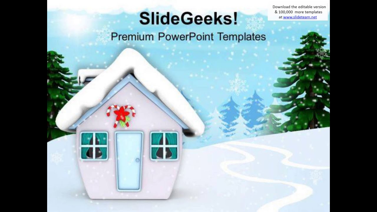 snow man hut winter festival powerpoint templates ppt backgrounds for slides 1212 presentation infog