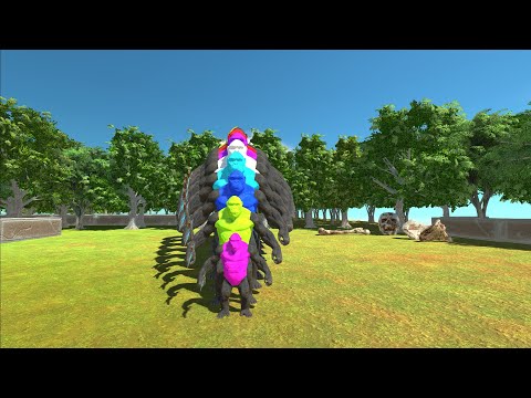 SAITANA AND PIKACHU DEATH CLIMB VS DIFFERENT SIZE KING KONG - Animal Revolt Battle Simulator