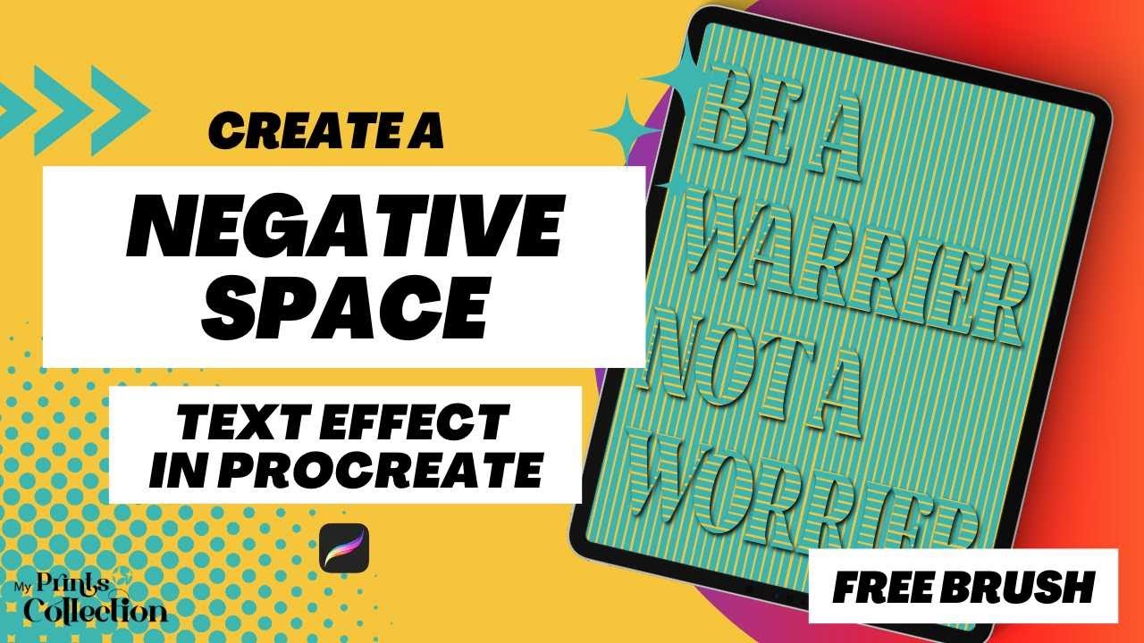 Create a Negative Space Text effect in Procreate with a Multiline Brush (FREE Brush + Tutorials)
