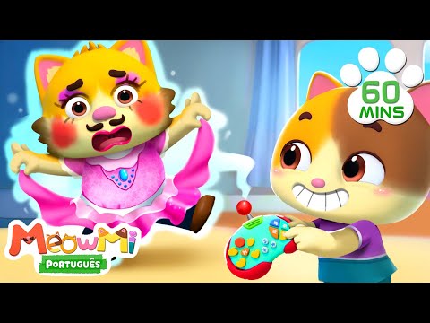 🐱 Show da Família Gato - Papai, Brinque Comigo! 🕹 | 1 Hora | Desenhos Animados e Músicas Infantis