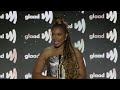 Jennifer Hudson accepts the Excellence in Media Award at the GLAAD Media Awards