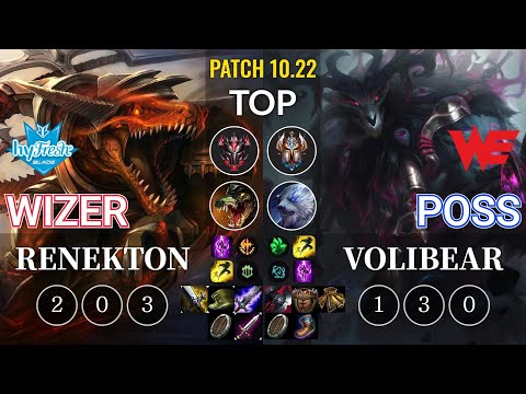hyF Wizer Renekton vs WE Poss Volibear Top - KR Patch 10.22