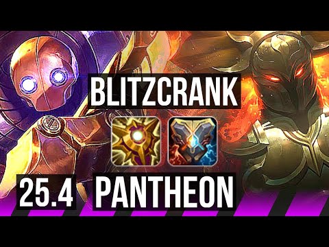 BLITZCRANK & Tristana vs PANTHEON & Ezreal (SUP) | KR Master | 25.4