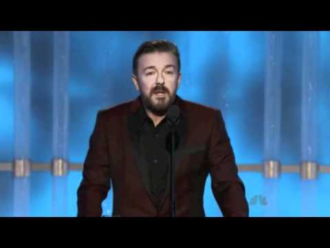 Ricky Gervais opening monologue + Johnny Depp golden globes 2012